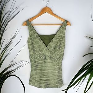 LOFT satiny green top